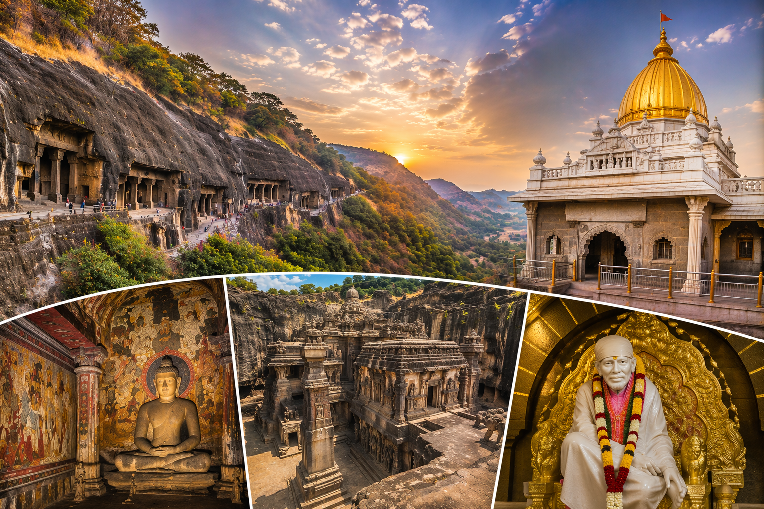 Ajanta Ellora Caves with Shirdi Tour from Mumbai 5D/4N